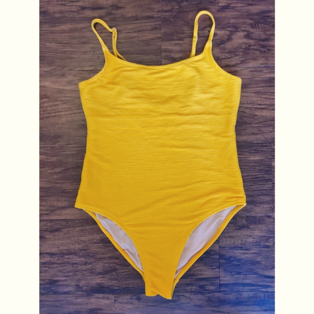 Yellow Ribbed One Peice